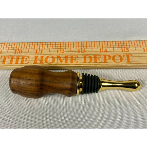 Hand Carved Wood Bottle Stopper Wine Teardrop Barware - Picture 3 of 3